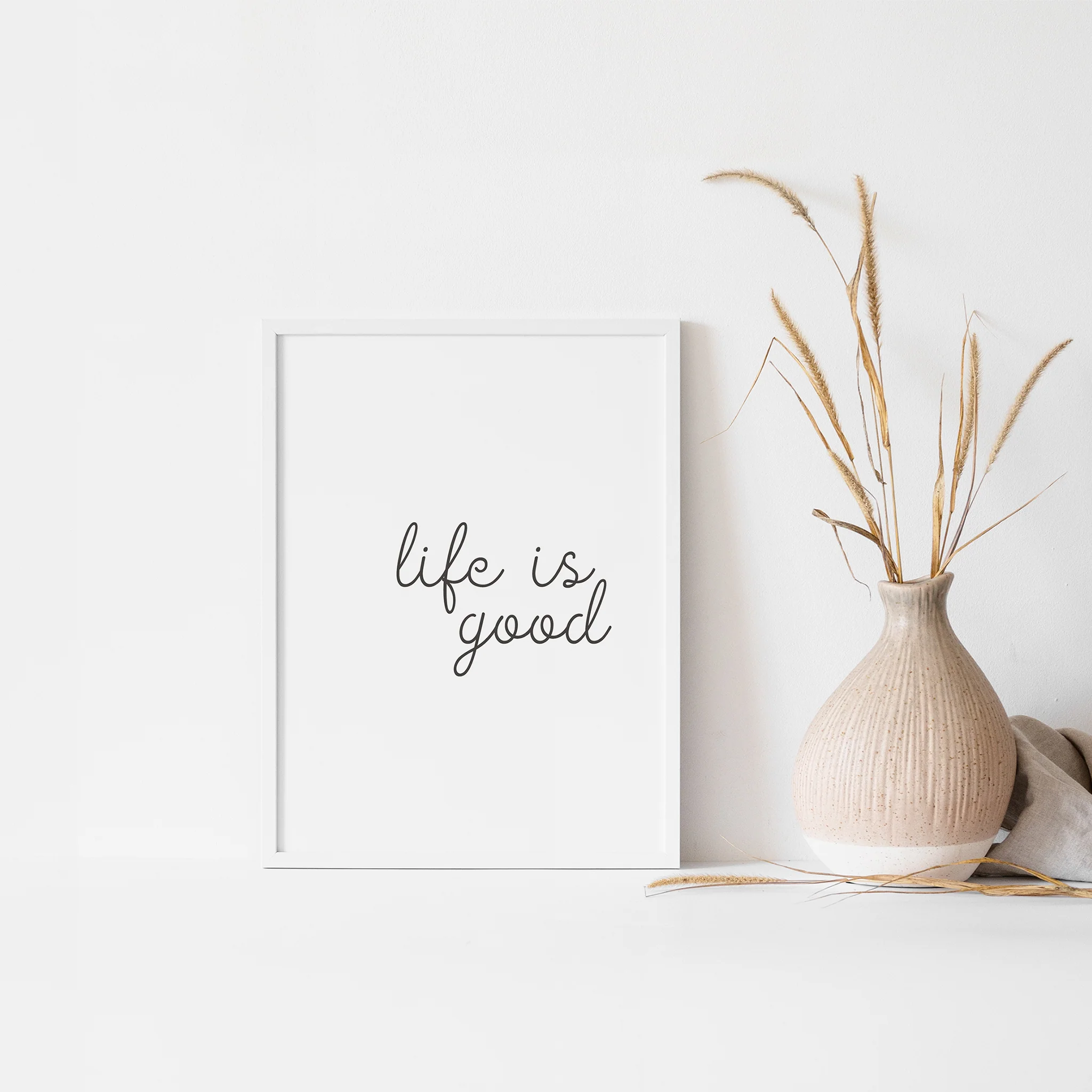 "Life is good." Inspirational Wall Art Print - Image 3